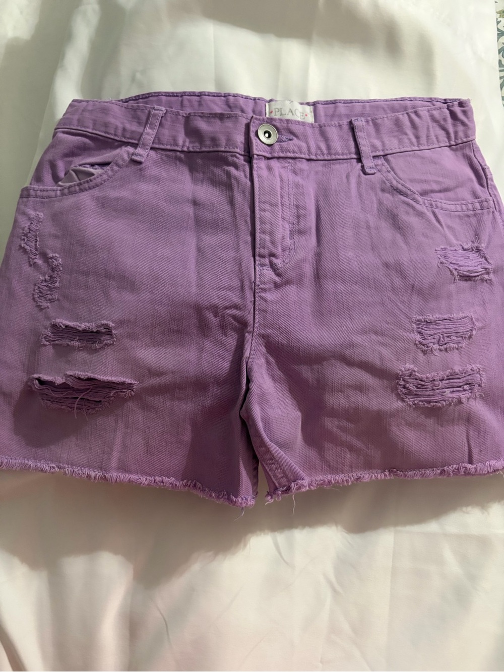 The Children's Place Lavender Distressed kids  Shorts
